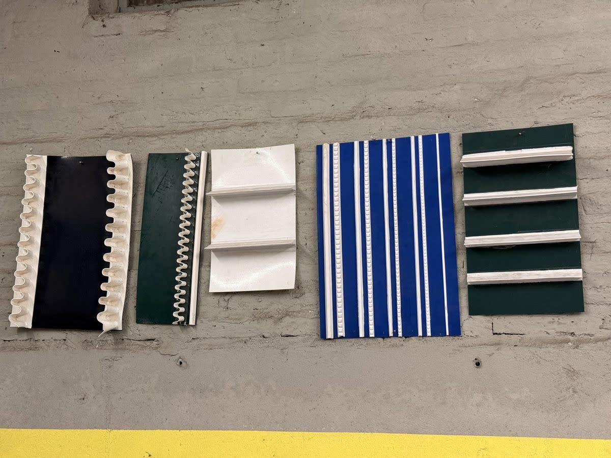 Muestras de perfiles de bandas transportadoras PVC y PU — Warbel S.A.