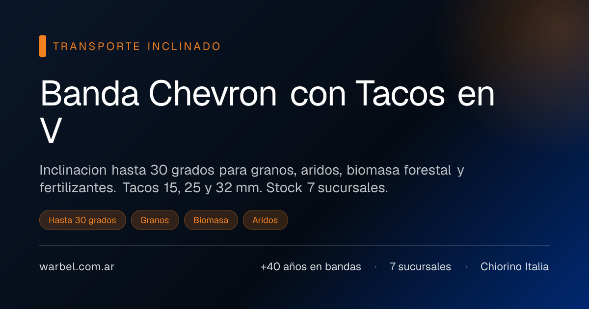 Banda Chevron Argentina — Transporte Inclinado hasta 30° con Tacos en V ...